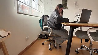 My lesbian colleague licks my pussy during a work day