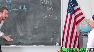 Petite blonde beauty Cleo Vixen enjoys fucking her teacher