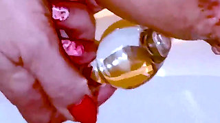 Sperm Drain 11. the Blonde Drains Her Lover's Cum Into the Toilet.