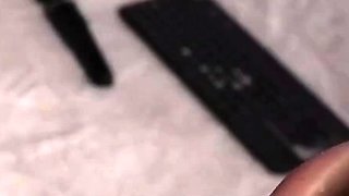 Erotic masturbation with brunette beauty