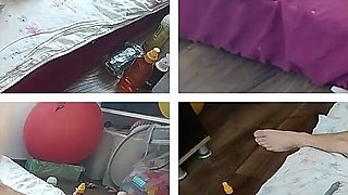 Wife Gives Me a Footjob. I Cum on My Wife's Body