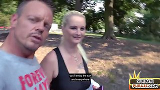 Public busty mature fucked outdoors on first amateur sex date