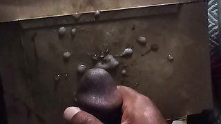 Virgin masturbating his BBC in a tent - Pre Cum