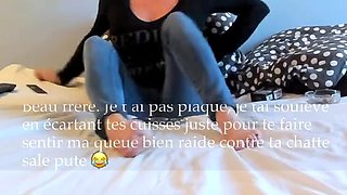 French MILF Step Sister Takes Off Condom for Creampie - Big Natural Tits Amateur