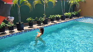 Afternoon Sex in the Pool Couple Having Fun Fucking and Having a Good Time