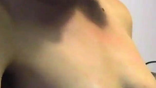 Two horny brunette lesbo girl pleasuring each other in the bathroom