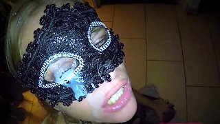 Blonde Babe with Pierced Tits Sucks Cock and Takes Cum in Ey