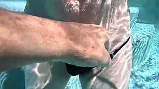 Hairy Amateur Pool Fucking & Outdoor Shower in Slow Motion