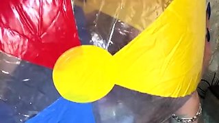 Latex slut solo anal masturbation