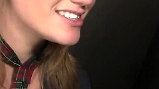 Hot babe with huge tits cheats on boyfriend by sucking huge cock from gloryhole