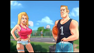 Hot teenage girl, big tits, summertime saga