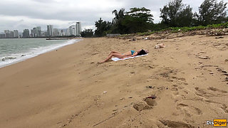 Babe Can I Cum on Your Tits? - Cock Flashing on the Beach