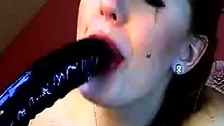 Big Dildo Blowjob by Aurelie on Webcam