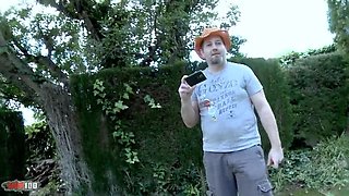 Petite Spanish teen Silvia Griso sucks older man Terry Kemaco's big cock hardcore