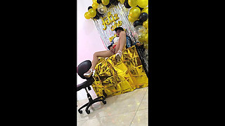 The Executive Makes Preparations to Wait for Her Boss at the Office and Earn a Promotion