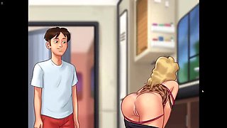 Horny MILF Crystal Creampies 18 Year Old School Boy in Summertime Saga