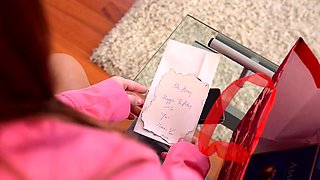 Cock-hungry redhead Timea Bella swallows black monster cock