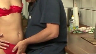 Fucked away by the craftsman in the kitchen