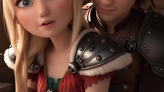 Astrid Hofferson and Hiccup First sex video How to train your Dragon animation