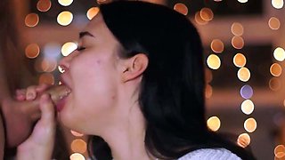 New Year's Eve Party with a Big-Titted Brunette Teen