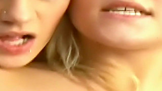 Purple Dildo Threesome in the Garage - Tattooed Brunette and Two Girlfriends by the Red Sports Car