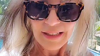 Cute blonde with big boobs solo