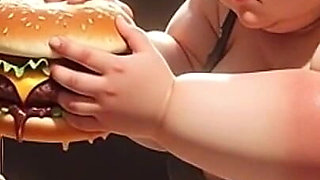 Extremely Skinny Girl Fed by Massive SSBBW - Extreme Feederism Contrast