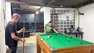 Sr Carmona and Victor Ferraz playing naked billiards