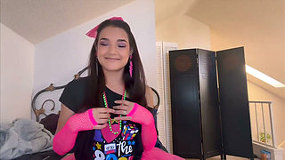 Zara's Sultry '80s Jerk off Instruction - POV Neon Seduction Awaits!