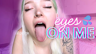 cum in my mouth JOI tongue out open mouth jerk off instructions by bambi paige