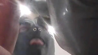 MILF with Blonde Pigtails Sucks Cock and Cums in Mouth