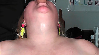 Extreme BBW Dildo Wet and Messy Deepthroat Saliva