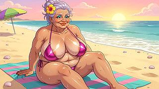 Sexy Big Boobs on Beach