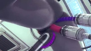 Cyborg's Sex Machine Traps Raven