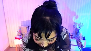 Extreme close up of Japanese teen masturbating