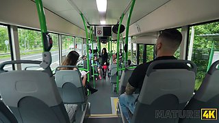Mature4k. hopping on a cock in the bus