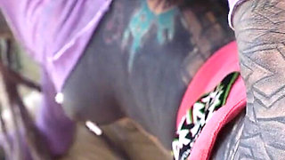 Tattooed Hippie's Anal Fucking with Big Toy and Get Fuck by Real Big Cock