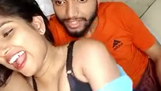 Desi Girl Neha Romantic Kissing Boyfriend Boobs Press Many More Watching Video