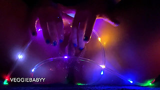 Artsy, Oily, String Light Pussy Rubbing