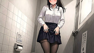 Office girl peeing