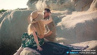Luna & Sage Outdoor Beach Sex - Amateur Blonde Couple Doggystyle POV 4K
