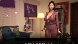 Japanese Stepmom Showing Her Big Boobs Cleavage To Her Stepson