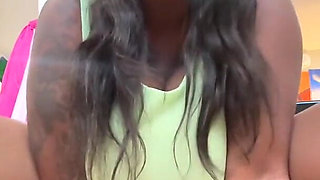 Big Busty Ebony Solo Ride Her Dildo