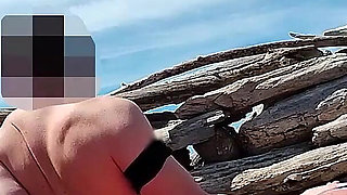 253 - Fingering Wet Pussy on Beach and Gets Caught and Interrupted by Watcher - Misscreamy