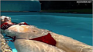 Perfect Latina Babe By The Pool And Inside