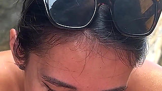 Anal on the Tropical Beach with Cum in Mouth