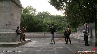 Busty Spanish babe fucked in public