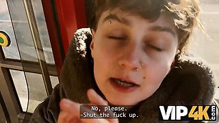 VIP4K. Two pretty Lesbians don t mind to having a Threesome with a stranger from the train: Porn