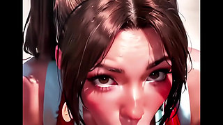 Mai Shiranui is asking for your dick on the beach and she loves playing with it !