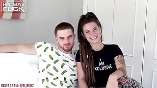 Summer Saunders dreadlocks oral on white bed